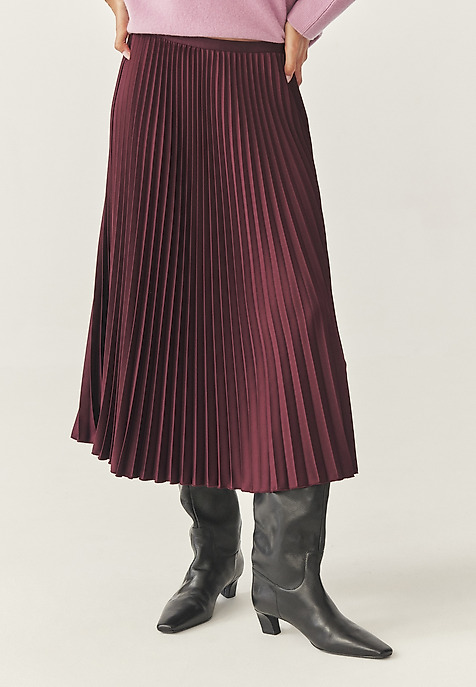 PLEATED MIDI SKIRT - BRIMI RED 2