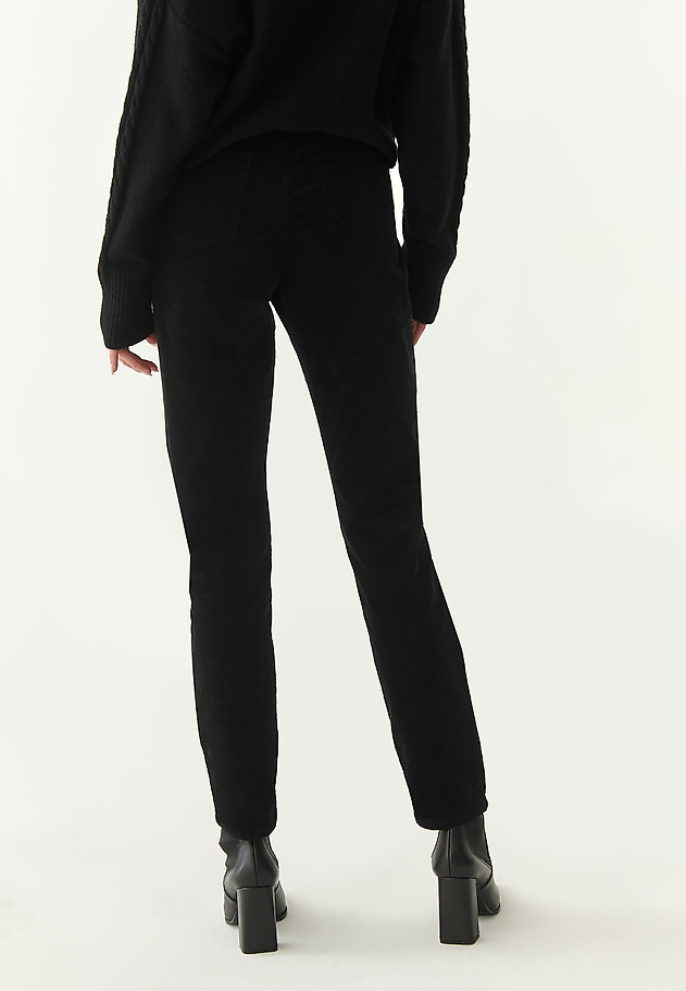 LADIES' MICRO CORDUROY TROUSERS TRIKSI LADIES' MICRO CORDUROY TROUSERS TRIKSI BLACK 2