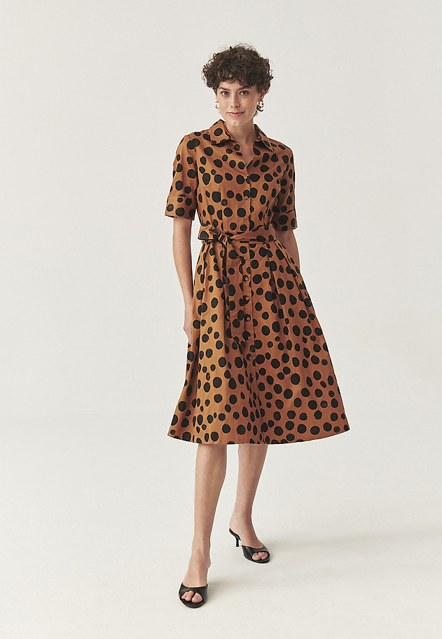 SHIRT MIDI DRESS WITH ORIGINAL PATTERN - NIKI color MULTICOLOR SHIRT MIDI DRESS WITH ORIGINAL PATTERN - NIKI color MULTICOLOR
