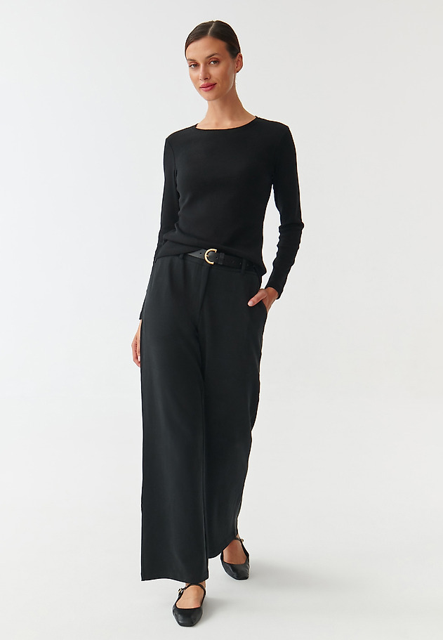 T-SHIRT DAMSKI DZIANINOWY Z DŁUGIM RĘKAWEM BASIA T-SHIRT DAMSKI DZIANINOWY Z DŁUGIM RĘKAWEM BASIA CZARNY 2