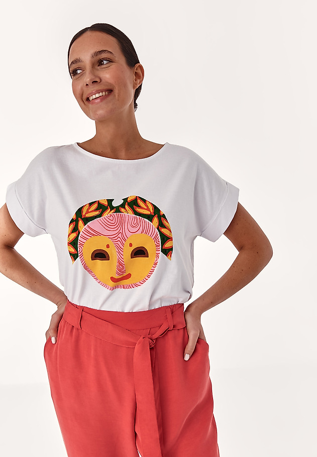 LADIES' COTTON T-SHIRT MAKI 1 LADIES' COTTON T-SHIRT MAKI 1 BIAŁY 1