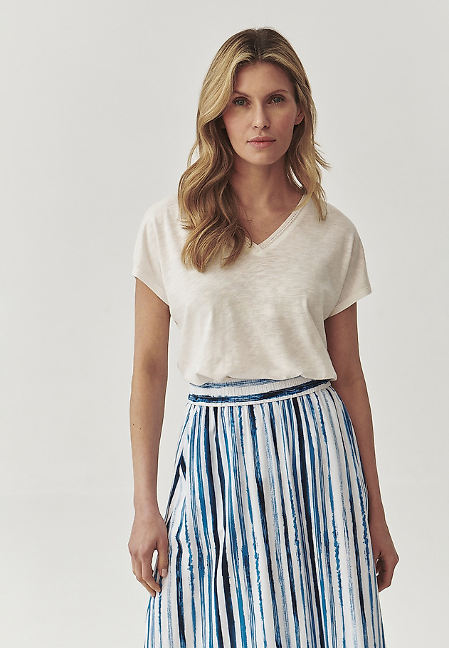 LADIES’ BLOUSE WITH KIMONO MINI SLEEVES - EVELYN LADIES’ BLOUSE WITH KIMONO MINI SLEEVES - EVELYN ECRU 1