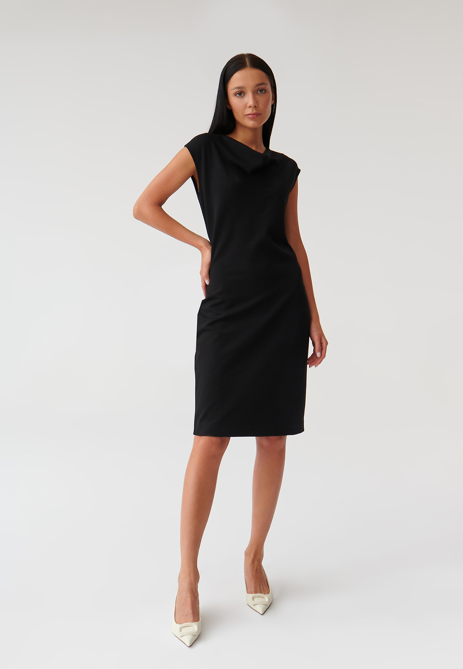 ELEGANCKA SUKIENKA DZIANINOWA SOFIA ELEGANCKA SUKIENKA DZIANINOWA SOFIA CZARNY 90044