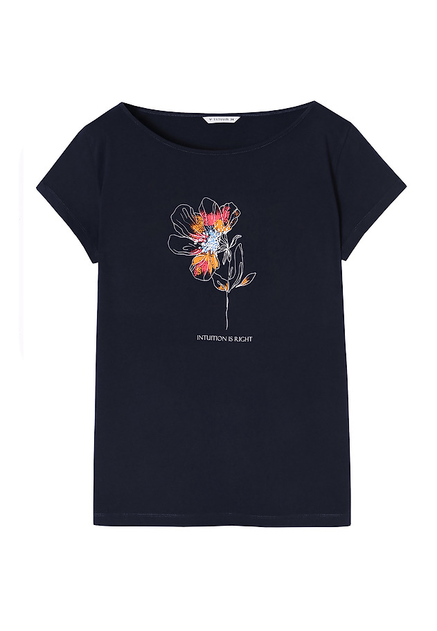BAWEŁNIANY T-SHIRT DAMSKI ALBINA BAWEŁNIANY T-SHIRT DAMSKI ALBINA GRANATOWY 5