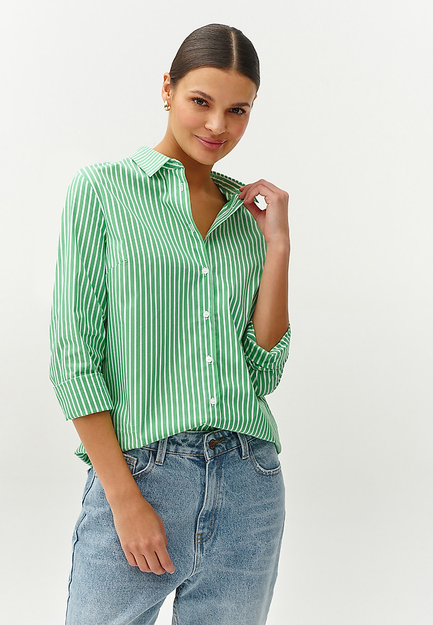LADIES’ STRIPED SHIRT - GONIKO LADIES’ STRIPED SHIRT - GONIKO ZIELONY 1