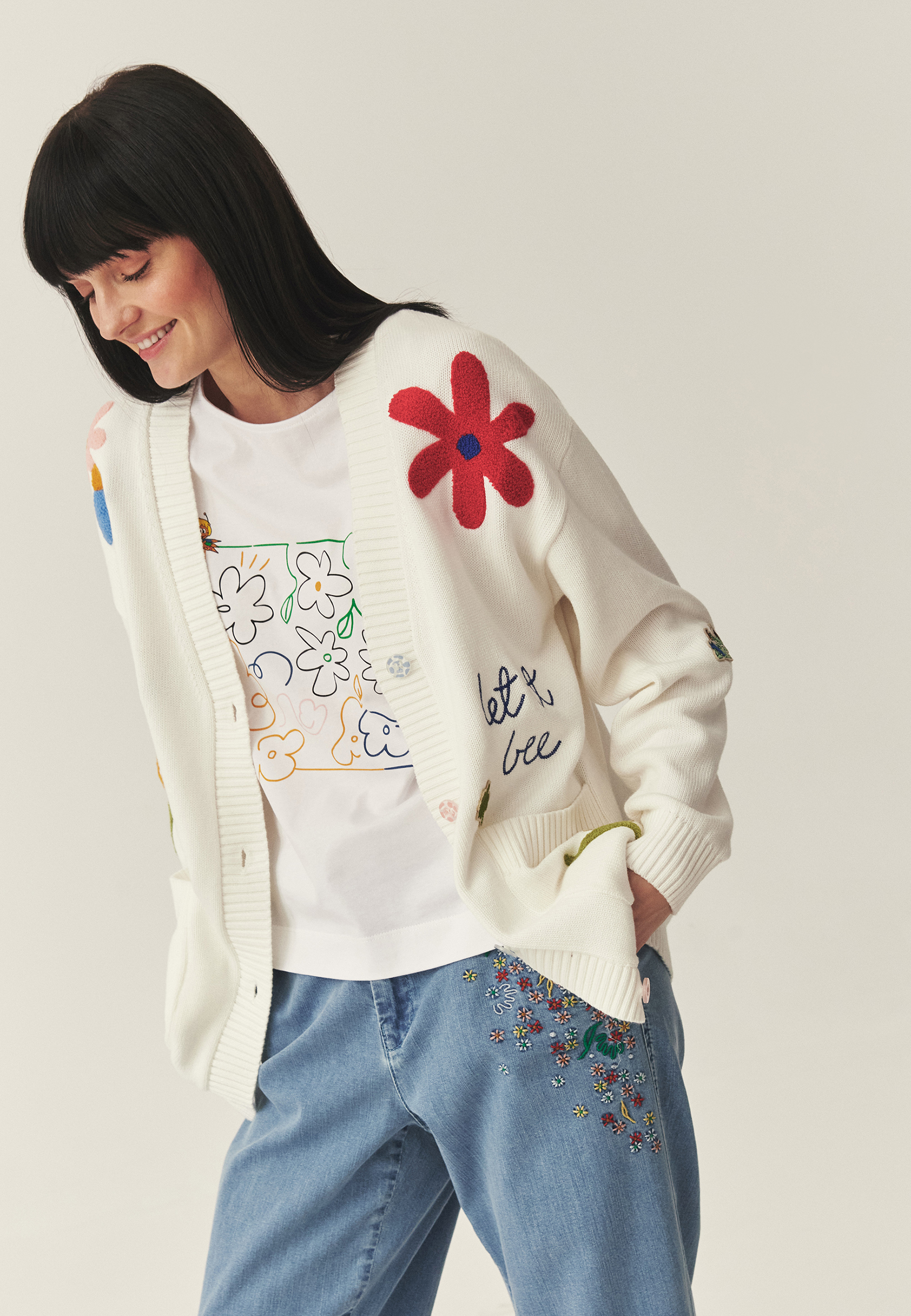 KARDIGAN S JARNÍ VÝŠIVKOU – SLAVIO