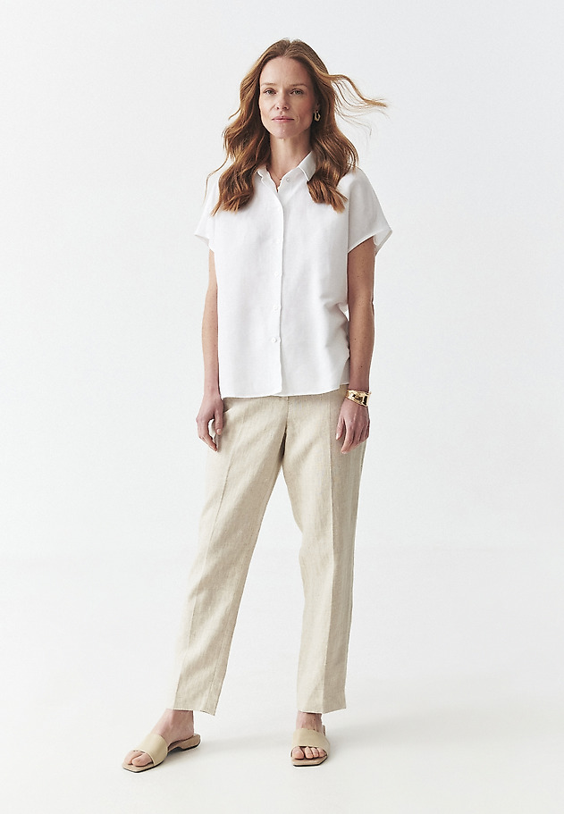 LIGHTWEIGHT SHIRT IN LINEN AND VISCOSE - KIMI LIGHTWEIGHT SHIRT IN LINEN AND VISCOSE - KIMI BIAŁY 4