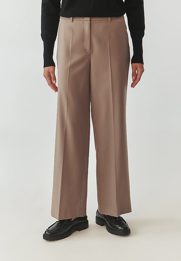 LADIES’ WIDE LEG CREASED TROUSERS - MASDA 2 LADIES’ WIDE LEG CREASED TROUSERS - MASDA 2 BEŻOWY 3