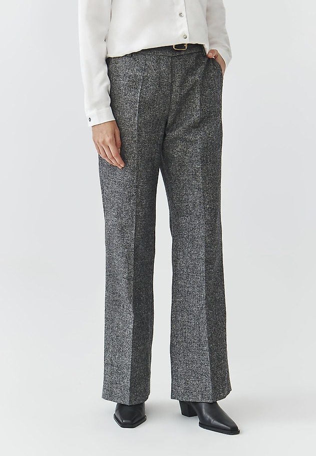 LADIES' FABRIC TROUSERS WITH EDGE AND WIDE LEG — RELAKINA LADIES' FABRIC TROUSERS WITH EDGE AND WIDE LEG — RELAKINA MULTICOLOR 2