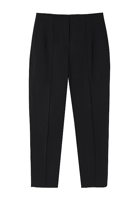 LADIES’ TAILORED TROUSERS WITH TAPERED LEGS - MIWO BLACK 2