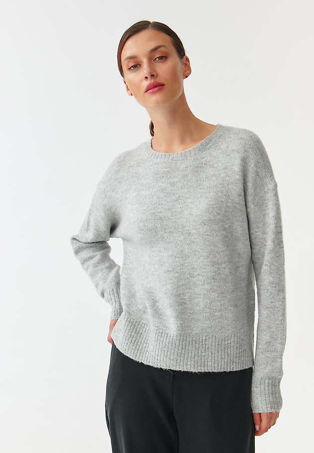 CLASSIC LADIES’ SWEATER WITH ROUND NECKLINE KOBRO CLASSIC LADIES’ SWEATER WITH ROUND NECKLINE KOBRO GREY 5
