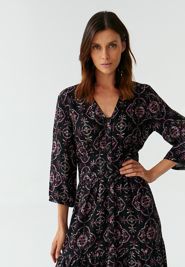 PATTERNED LADIES’ DRESS WITH 3/4 SLEEVES KAMDI 1 PATTERNED LADIES’ DRESS WITH 3/4 SLEEVES KAMDI 1 MULTIKOLOR 4