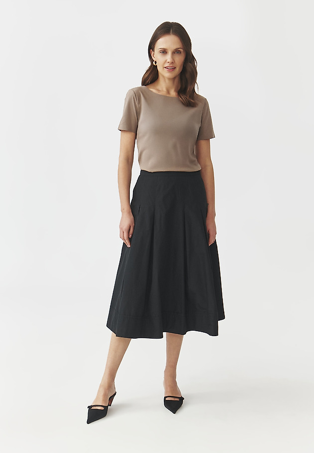 TAFFETA FLARED SKIRT — TAFTIKO TAFFETA FLARED SKIRT — TAFTIKO CZARNY 1