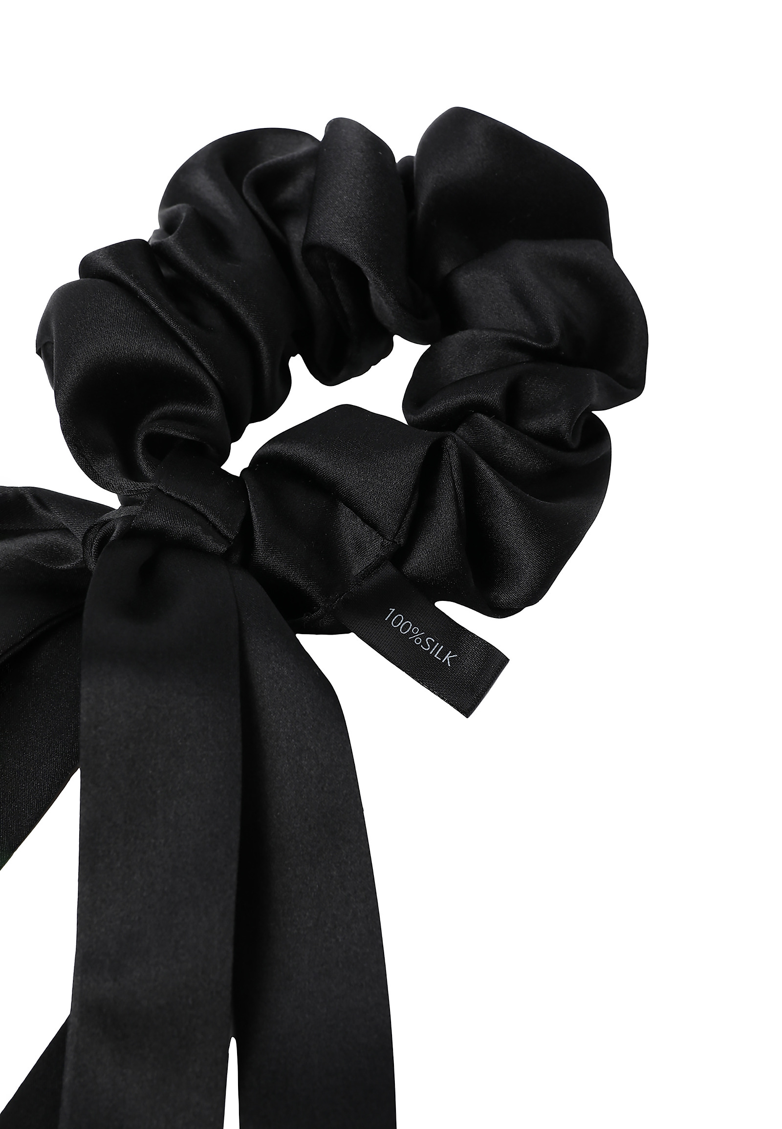 SILK HAIR SCRUNCHIE — GUMI SILK HAIR SCRUNCHIE — GUMI BLACK 103099