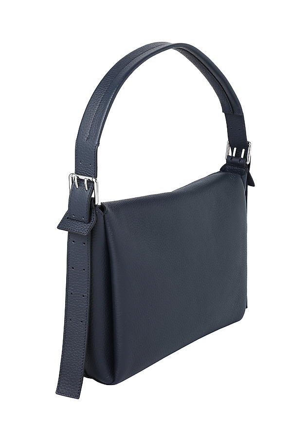 CLASSIC SHOULDER BAG IN GENUINE LEATHER - DELORA CLASSIC SHOULDER BAG IN GENUINE LEATHER - DELORA NAVY BLUE 3