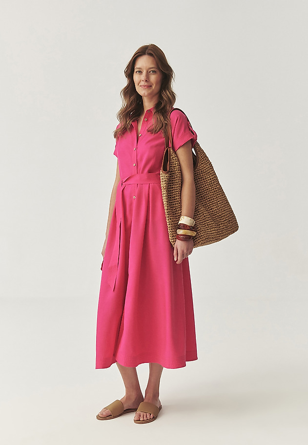 LYOCELL SHIRT DRESS - NICOLETTA LYOCELL SHIRT DRESS - NICOLETTA RÓŻOWY 1