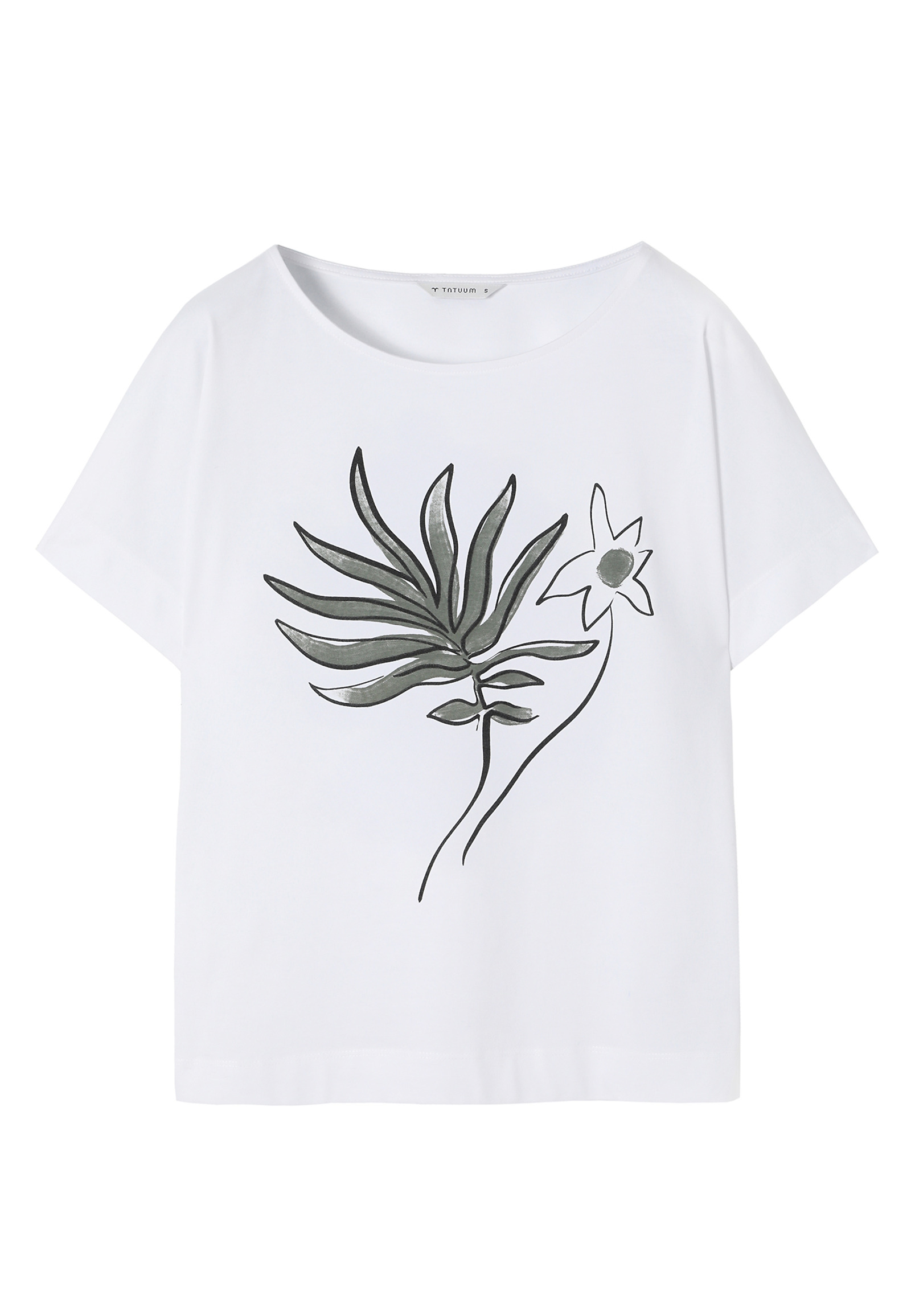 COTTON T-SHIRT WITH FLORAL PRINT - LALI COTTON T-SHIRT WITH FLORAL PRINT - LALI WHITE 108553