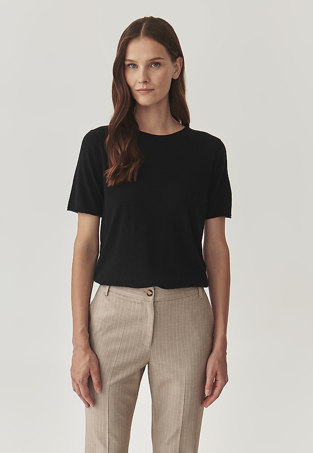 RELAXED LADIES’ BLOUSE WITH SHORT SLEEVES - MASHA RELAXED LADIES’ BLOUSE WITH SHORT SLEEVES - MASHA BLACK 3