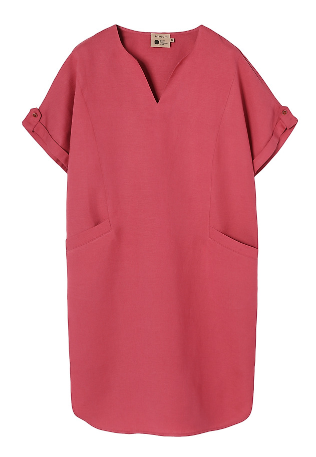 A LOOSE-FIT DRESS WITH LINEN - ANAIS color PINK A LOOSE-FIT DRESS WITH LINEN - ANAIS color PINK