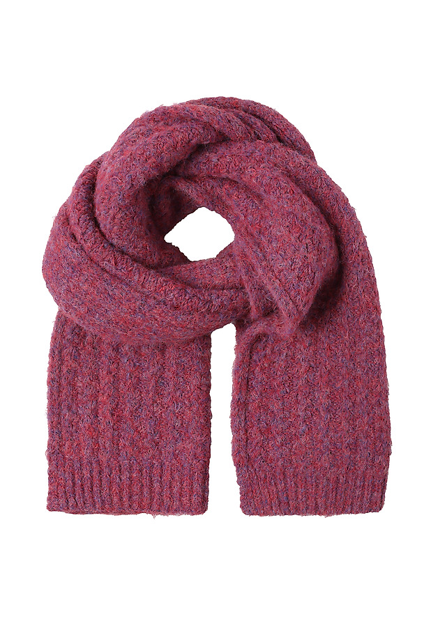 LADIES' KNITTED SCARF WITH MELANGE PATTERN — YONIKA color PURPLE