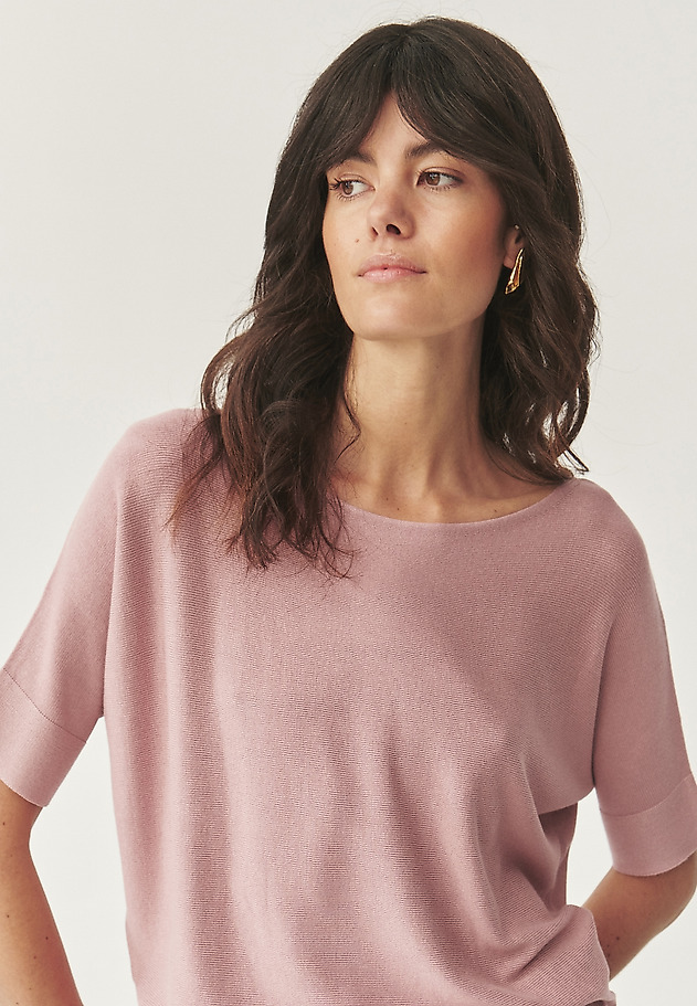 VISCOSE JUMPER IN A RELAXED FIT - SIMONIS VISCOSE JUMPER IN A RELAXED FIT - SIMONIS PINK 3