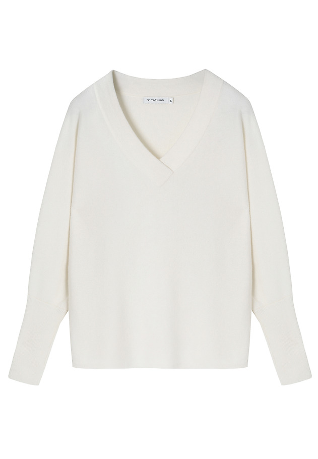 CASUAL JUMPER WITH WOOL AND CASHMERE BLEND - PONNO CASUAL JUMPER WITH WOOL AND CASHMERE BLEND - PONNO ECRU 4