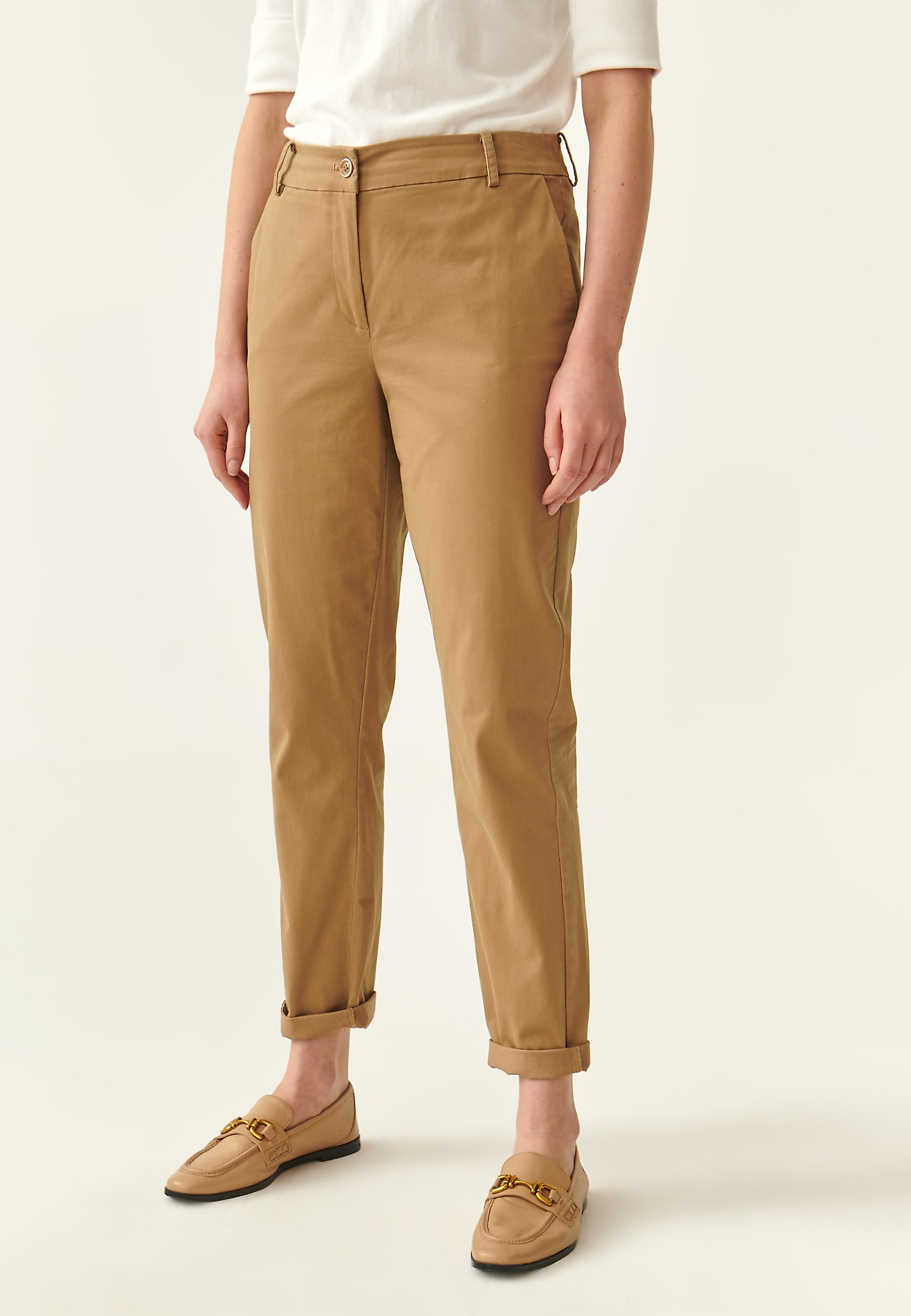 SPODNIE DAMSKIE TYPU CHINO MISA SPODNIE DAMSKIE TYPU CHINO MISA BEŻOWY 85765