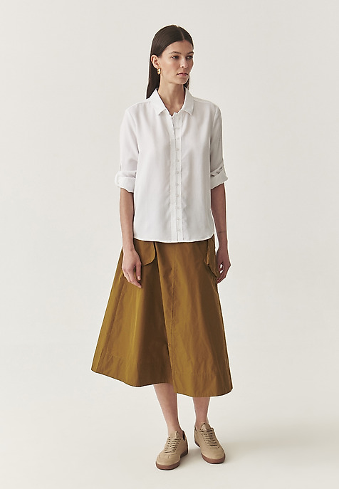 CASUAL MIDI SKIRT WITH POCKETS - KONI GREEN 2