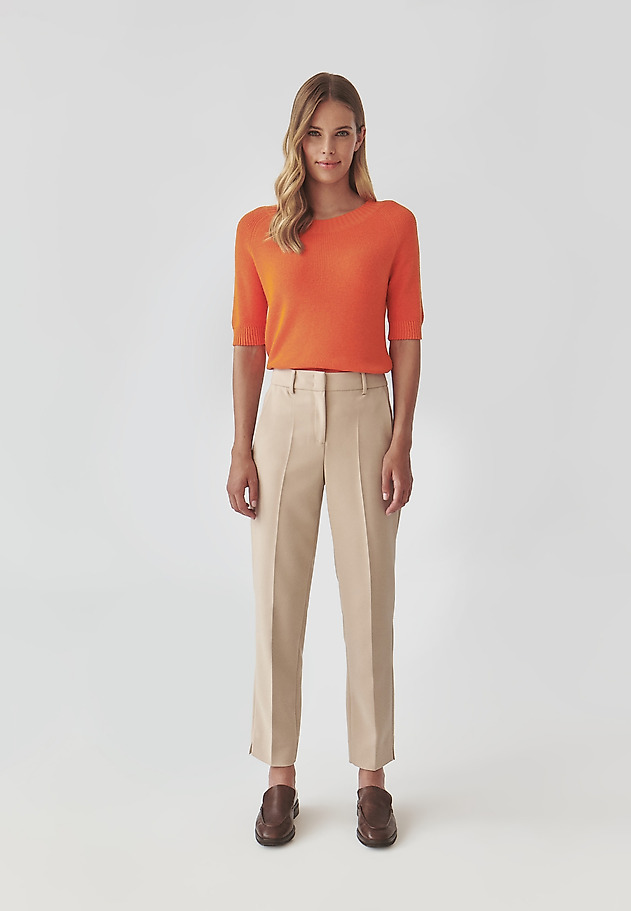 ELEGANTNÍ DÁMSKÉ PLÁTĚNÉ KALHOTY S PUKY - RIMINI ELEGANTNÍ DÁMSKÉ PLÁTĚNÉ KALHOTY S PUKY - RIMINI BÉŽOVÁ 5