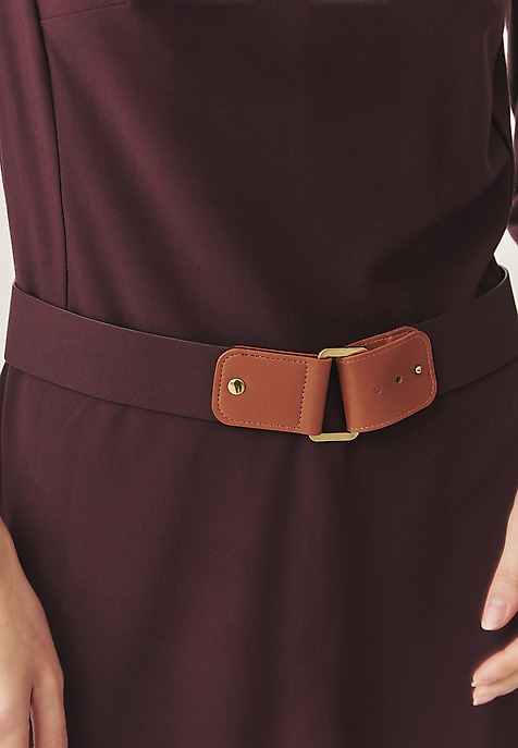 ROCHIE DIN ȚESĂTURĂ, EVAZATĂ, CU MÂNECI 3/4 — ANAKO VIOLETĂ 2