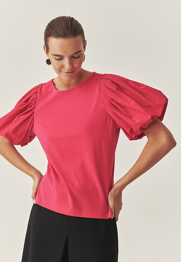 COTTON BLOUSE WITH BALLOON SLEEVES - MENORIA 2 COTTON BLOUSE WITH BALLOON SLEEVES - MENORIA 2 PINK 6