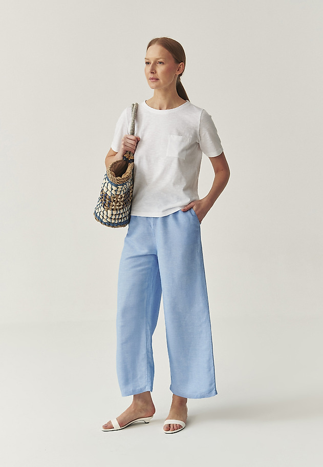 COTTON T-SHIRT WITH POCKET - DELQI COTTON T-SHIRT WITH POCKET - DELQI BIAŁY 4