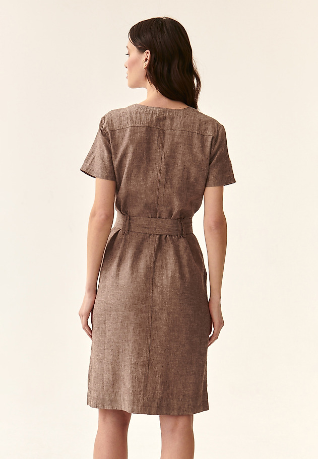 LADIES' LINEN DRESS SOFORIA 1 LADIES' LINEN DRESS SOFORIA 1 BROWN 4