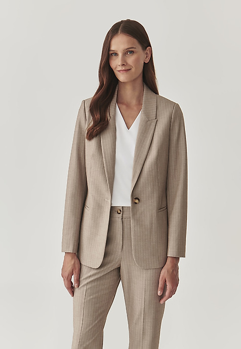 CLASSIZ BLAZER IN VERTICAL STIPES - REMELIKA 1 BEIGE 2