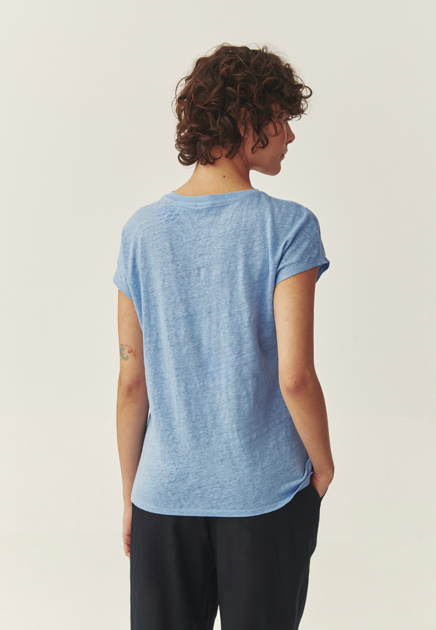 BLUZĂ DIN IN, CU CROIALĂ LEJERĂ - ONYKA ALBASTRU 2