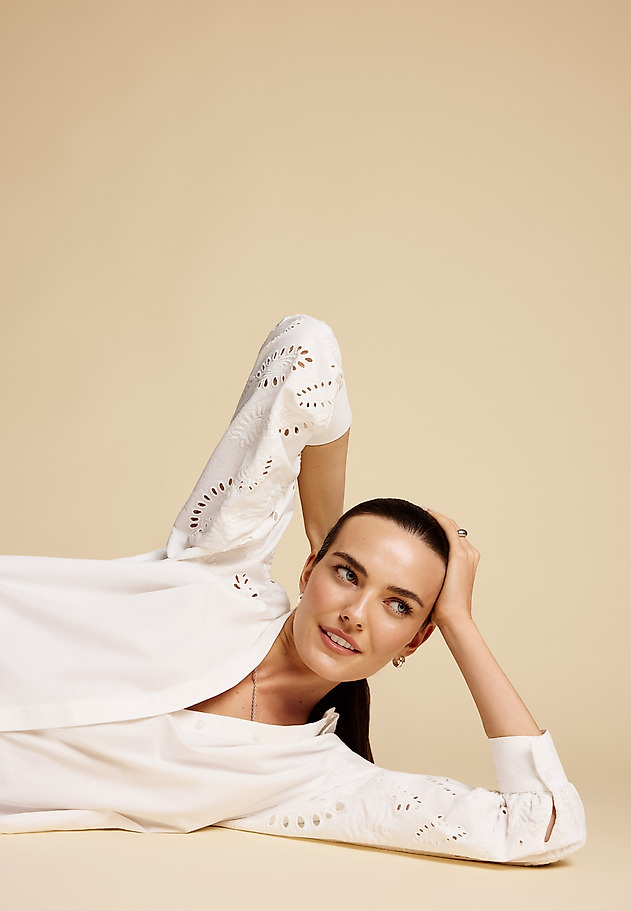 COTTON SHIRT WITH EMBROIDERY -CLEMENTINE COTTON SHIRT WITH EMBROIDERY -CLEMENTINE ECRU 1