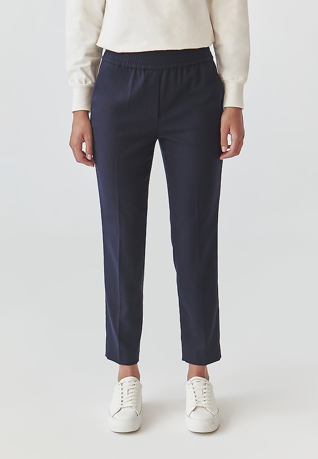 LADIES’ TROUSERS WITH SEWN-IN ELASTIC AROUND THE WAIST - MILTI 1 LADIES’ TROUSERS WITH SEWN-IN ELASTIC AROUND THE WAIST - MILTI 1 NAVY BLUE 2