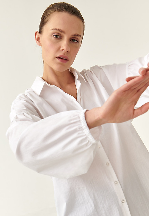 COTTON SHIRT WITH PUFFY SLEEVES MONRO COTTON SHIRT WITH PUFFY SLEEVES MONRO