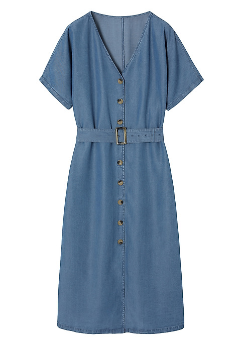 STYLISH LYOCELL SHIRT DRESS - LORIA BLUE 2