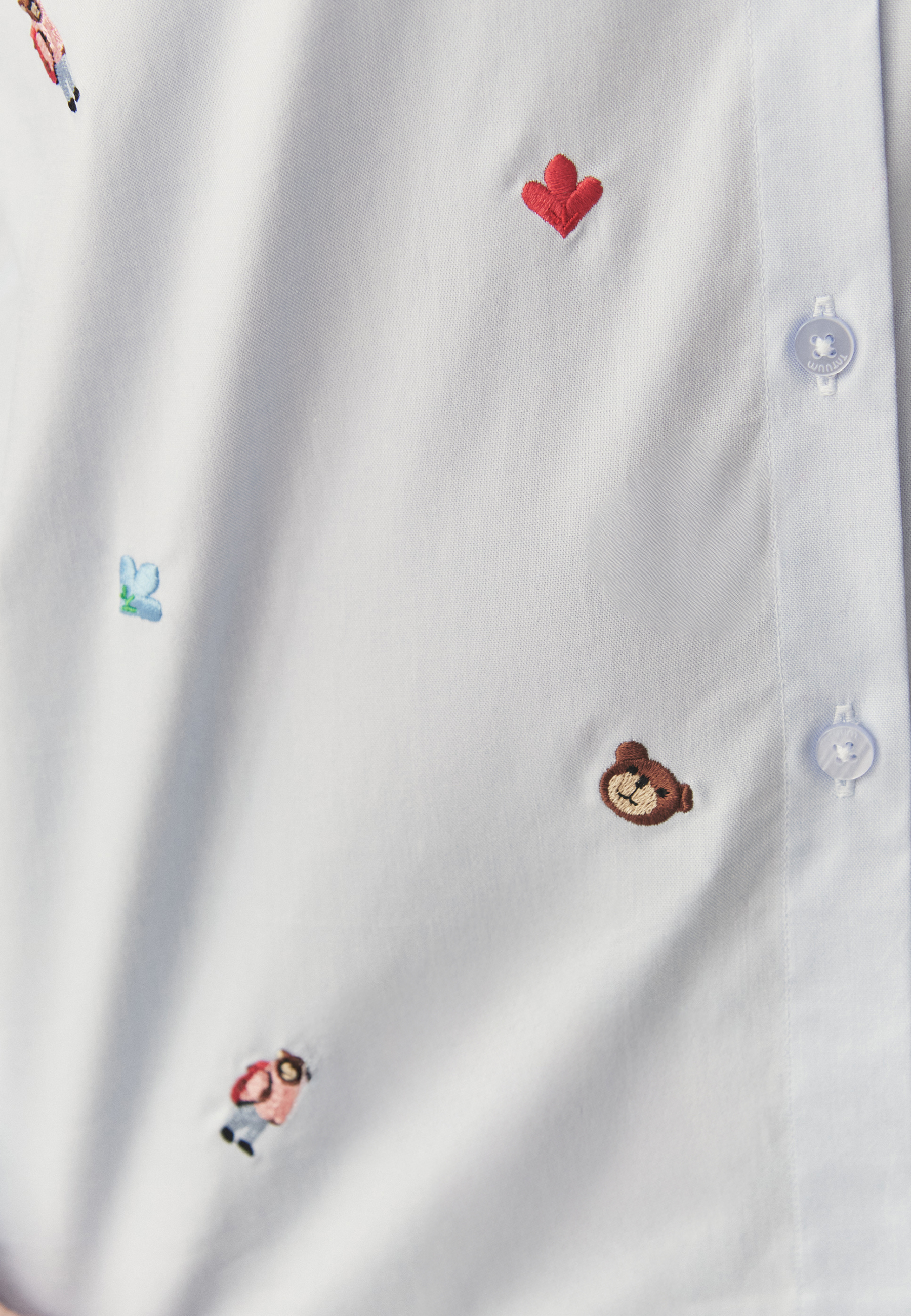 HAFTOWANA KOSZULA Z BAWEŁNĄ - EDINA NIEBIESKI 2