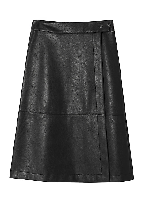IMITATION LEATHER MIDI SKIRT - SKINO 1 BLACK 2