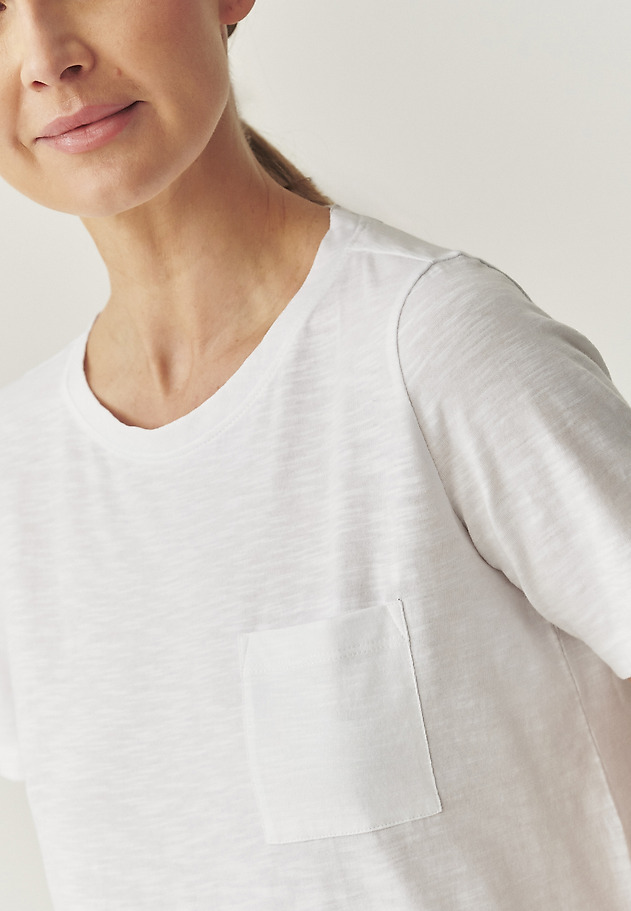 COTTON T-SHIRT WITH POCKET - DELQI COTTON T-SHIRT WITH POCKET - DELQI BIAŁY 3