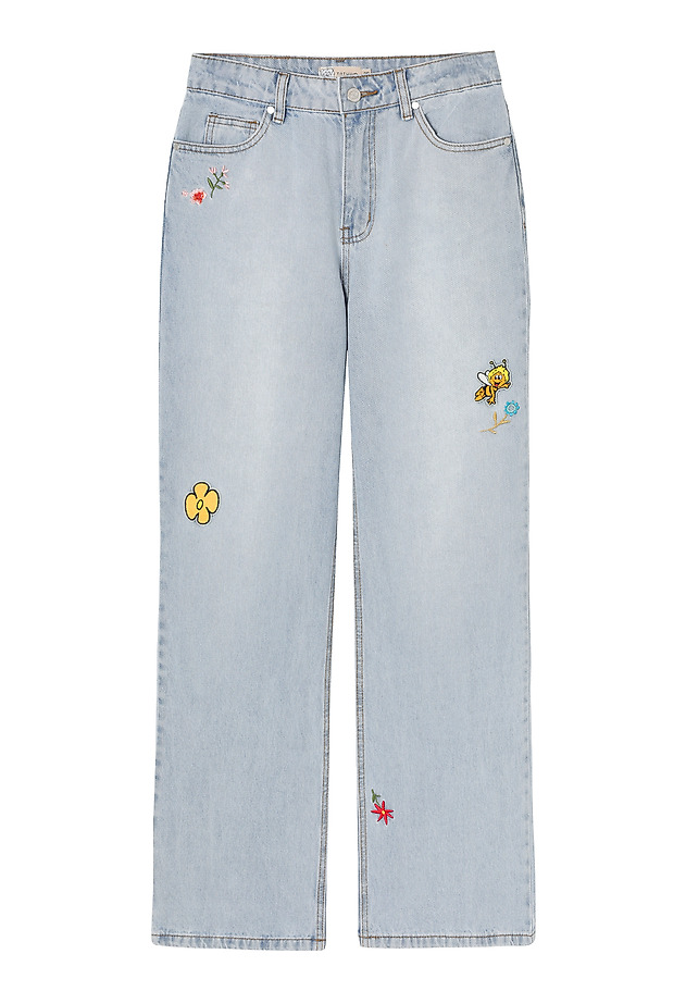 PANTALONI LARGI DIN DENIM - RISO PANTALONI LARGI DIN DENIM - RISO ALBASTRU 9