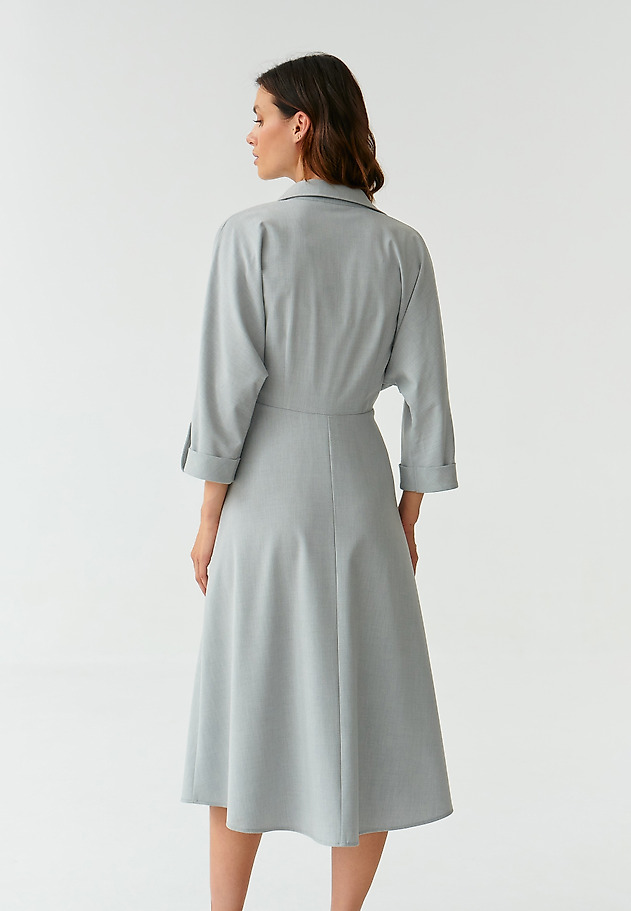 LADIES’ MIDI DRESS WITH A COLLAR SAMOTALI 1 LADIES’ MIDI DRESS WITH A COLLAR SAMOTALI 1 GREY 4