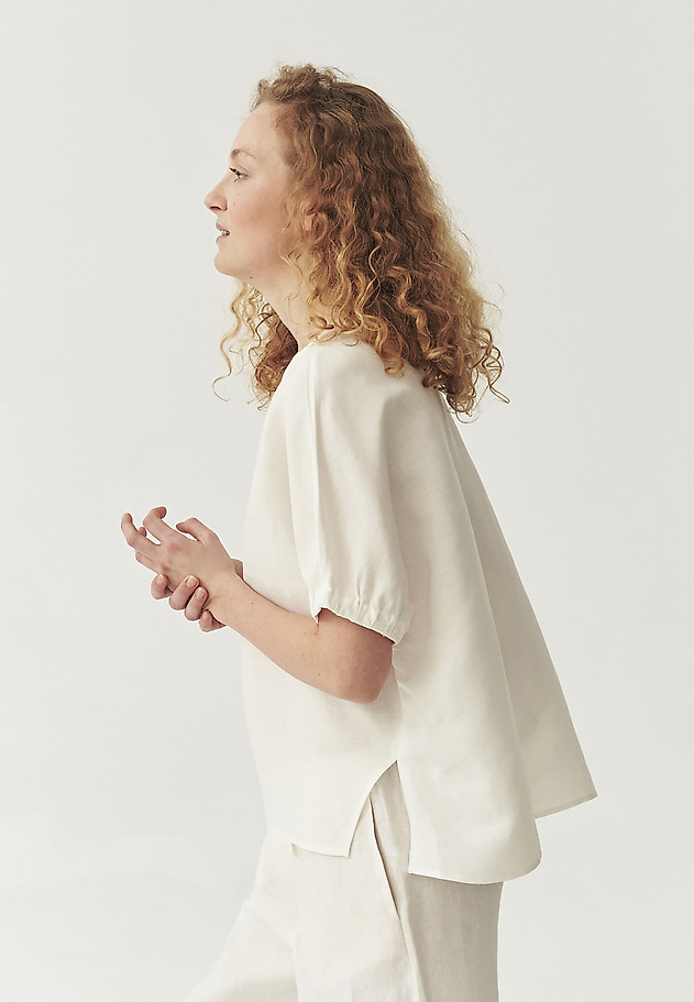 LINEN-VISCOSE BLOUSE - MALAGA LINEN-VISCOSE BLOUSE - MALAGA ECRU 4