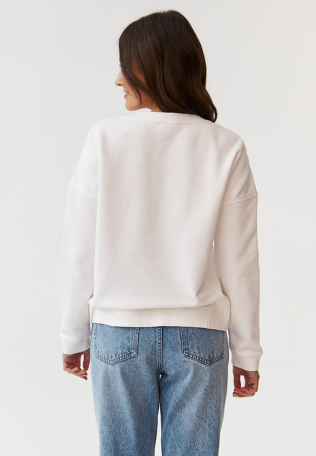 LADIES’ SWEATSHIRT WITH TEXT INSCRIPTION EMBROIDERY - GINGER LADIES’ SWEATSHIRT WITH TEXT INSCRIPTION EMBROIDERY - GINGER ECRU 3