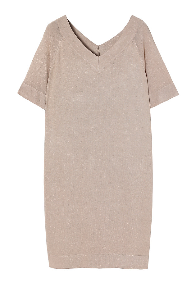 LADIES’ SHIMMER DRESS MADE FROM LUREX YARN - TAYA LADIES’ SHIMMER DRESS MADE FROM LUREX YARN - TAYA BEŻOWY 5
