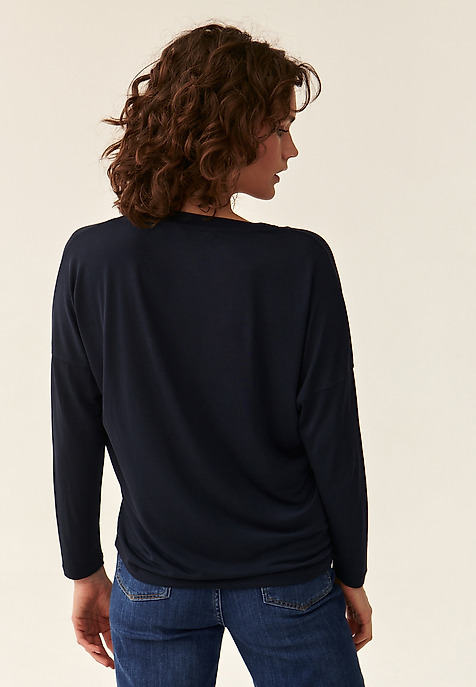 LADIES' KIMONO-LIKE BLOUSE SELENITA NAVY BLUE 2