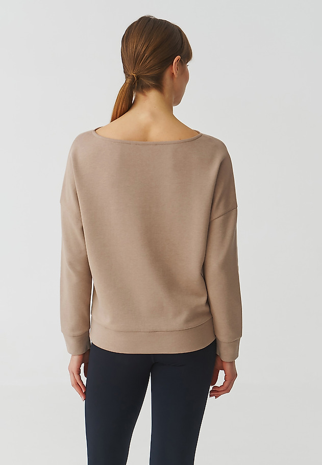 LADIES’ SWEATSHIRT WITH WATER NECKLINE - SILVANA LADIES’ SWEATSHIRT WITH WATER NECKLINE - SILVANA BEŻOWY 4