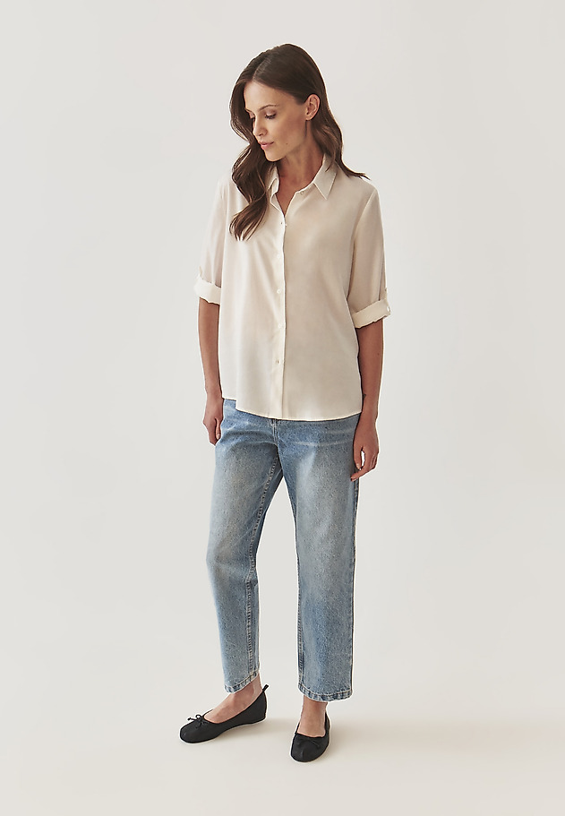 LADIES’ SHIRT WITH ROLLED-UP SLEEVES - ISLA LADIES’ SHIRT WITH ROLLED-UP SLEEVES - ISLA ECRU 2
